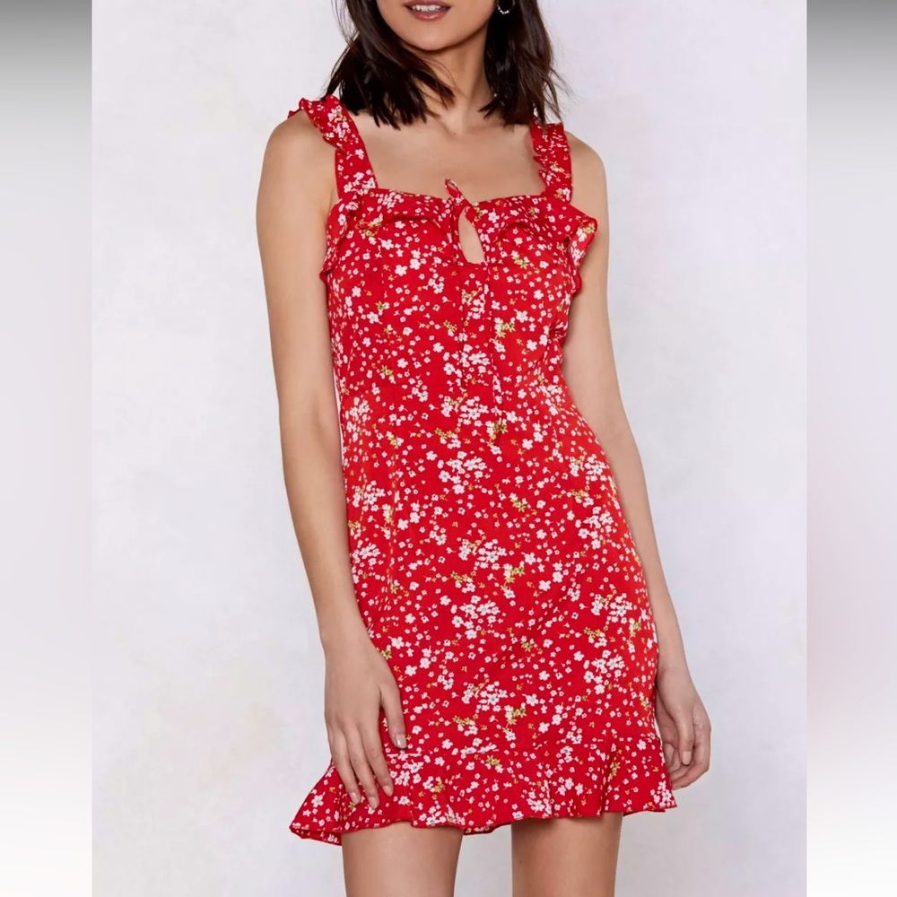 Nasty gal red floral dress